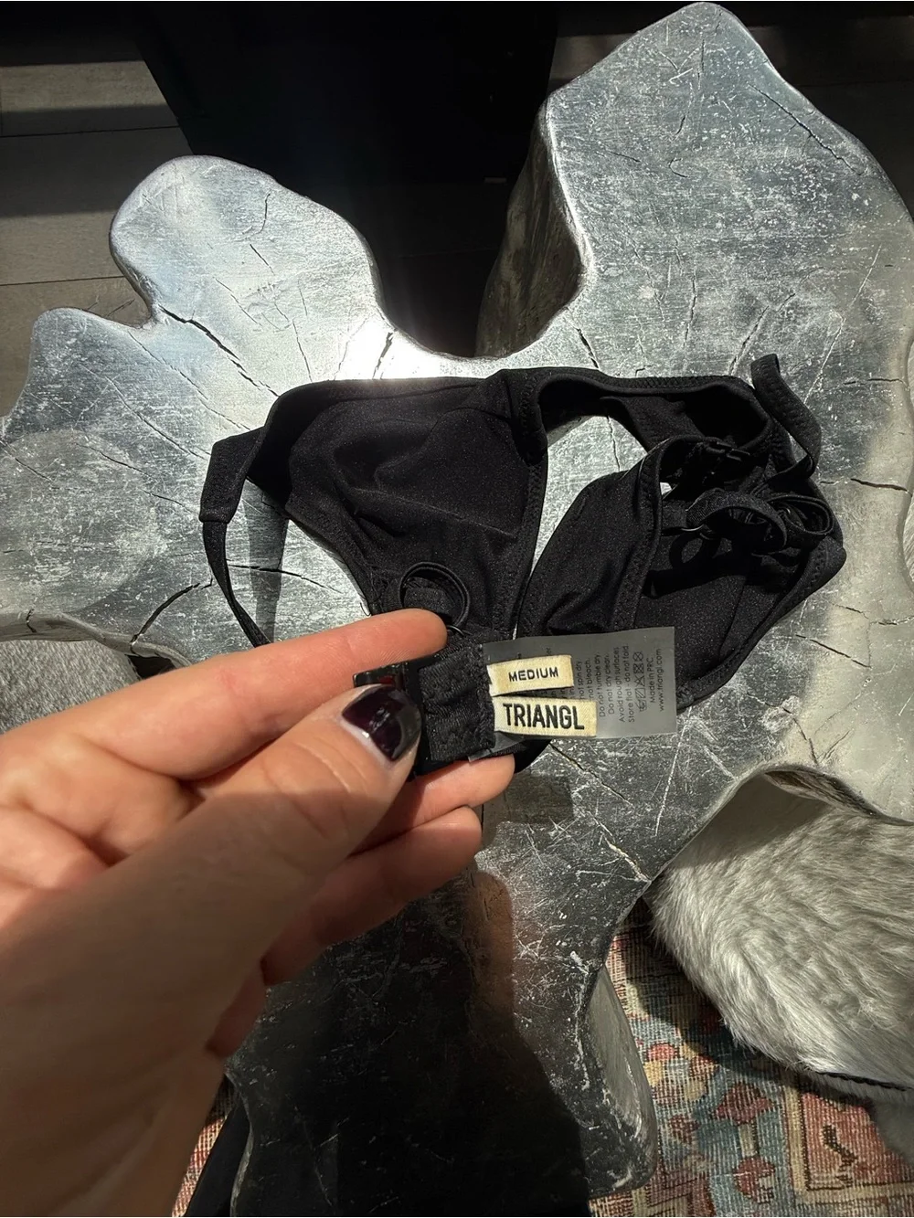 triangl swimwear Black Minimal V-Neck Bikini Set